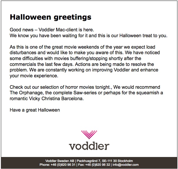 Halloween present från Voddler