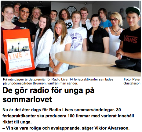 JNytt skrev om Radio Live